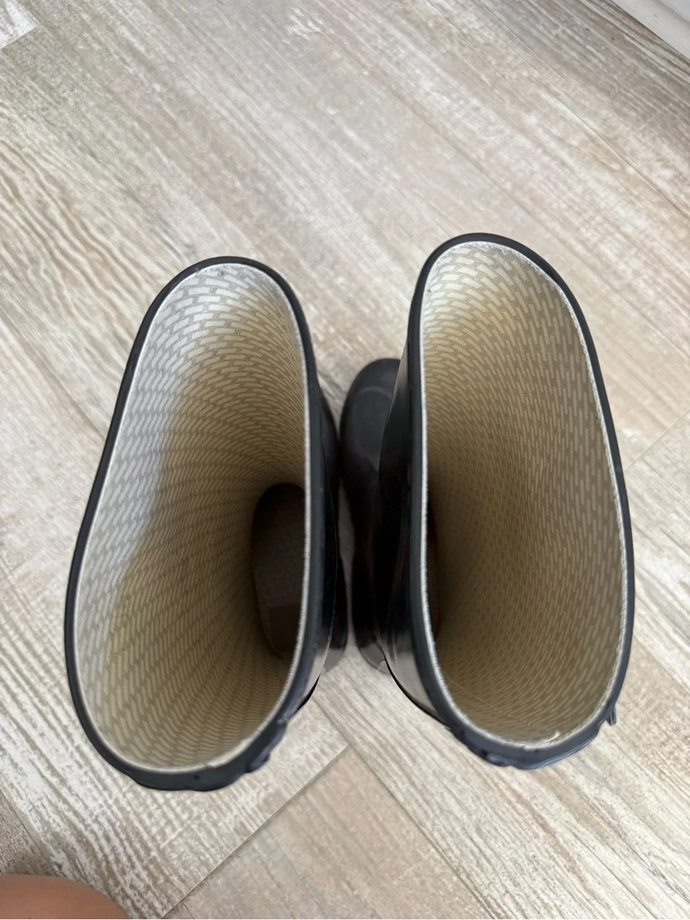 Hunter Black Tall Rubber Rain Boots with Side Buckle